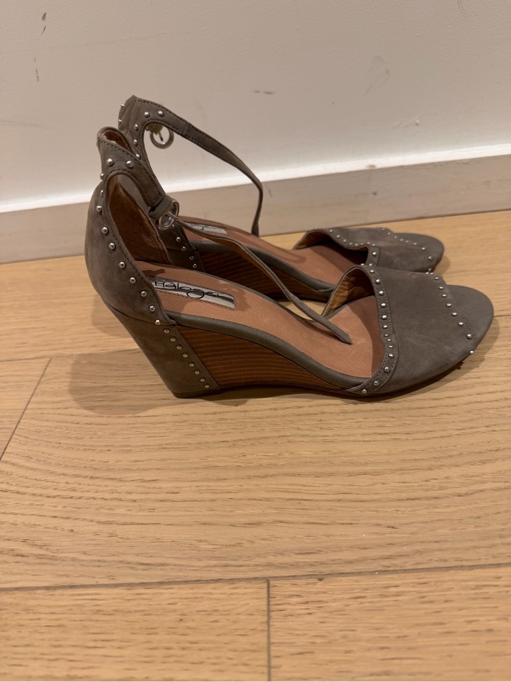 Women’s Gray Studded Wedge Sandals by Halogen